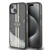 Guess PC/TPU Liquid Glitter Gold Stripe tok iPhone 15 Plus Black-3666339223533 1 kép
