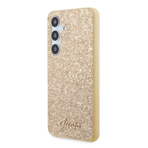 Guess PC/TPU Glitter Flakes Metal Logo tok Samsung Galaxy S24+ arany-3666339241377 2 kép