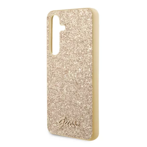 Guess PC/TPU Glitter Flakes Metal Logo tok Samsung Galaxy S24+ arany-3666339241377 5 kép