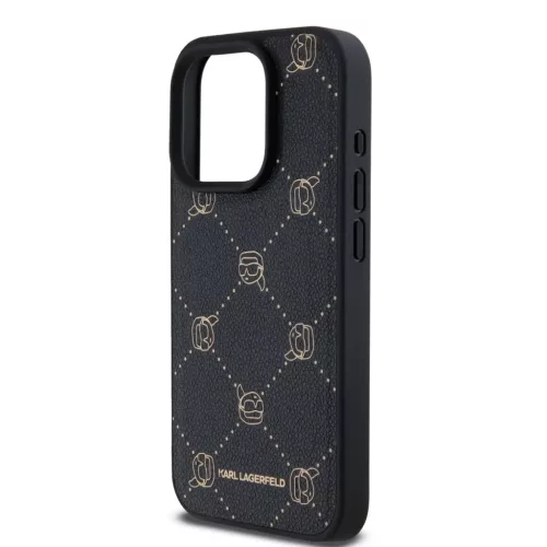  iPhone 15 Pro Max Fekete Karl Lagerfeld PU Karl Heads Pattern MagSafe-3666339252670 4 kép