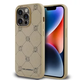   Karl Lagerfeld PU Karl Heads Pattern MagSafe tok iPhone 14 Pro Max Bézs