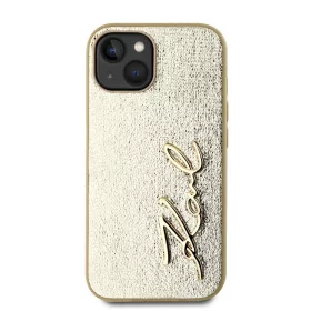  iPhone 15 arany Karl Lagerfeld Wrinkled PU Signature Logo tok-3666339255442 2 kép