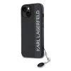  iPhone 15 fekete Karl Lagerfeld PU Saffiano Rhinestone Charm tok-3666339257965 3 kép
