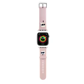    Apple Watch 38/40/41 Rózsaszín Karl Lagerfeld Karl and Choupette Head NFT Szíj