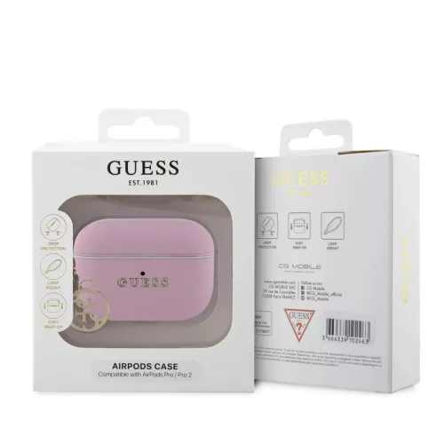 Guess Saffiano 4G Charm tok AirPods Pro 2-höz Pink-3666339259426 4 kép