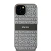 DKNY PU bőr ismétlődő minta tónusú csíkos tok iPhone 15 Bézs-3666339260538 2 kép