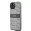 DKNY PU bőr ismétlődő minta tónusú csíkos tok iPhone 15 Bézs-3666339260538 3 kép