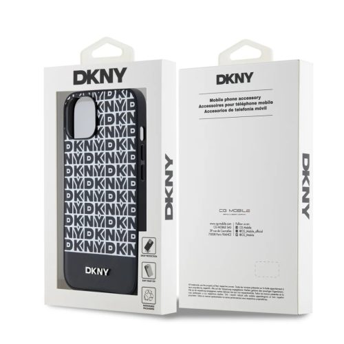 DKNY PU bőr ismétlődő mintás alsó csík MagSafe tok iPhone 13 fe-3666339262143 6 kép
