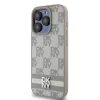 DKNY PU bőr kockás és csíkos tok iPhone 14 Pro Max-hoz Bézs-3666339263461 3 kép