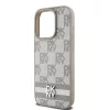 DKNY PU bőr kockás és csíkos tok iPhone 14 Pro Max-hoz Bézs-3666339263461 4 kép