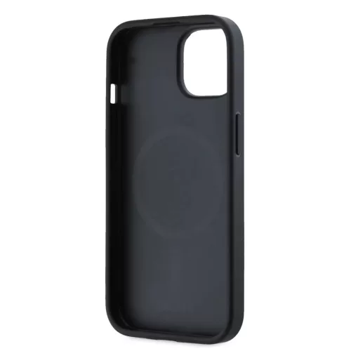 DKNY PU Bőr Ezüst Fém Logós Magsafe iPhone 15 Tok Szürke-3666339263898 5 kép