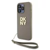 DKNY PU bőr logós csuklópántos tok iPhone 15 Pro Max Beige-3666339264901 2 kép