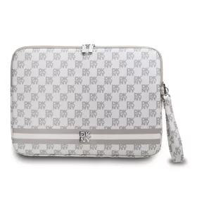   Laptop táska 15/16" bézs DKNY PU bőr kockás mintás és csíkos