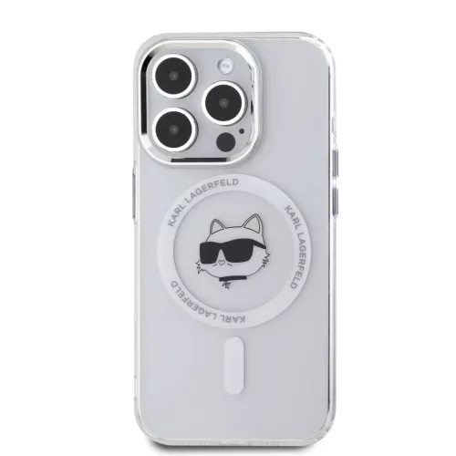  iPhone 15 Pro Átlátszó Karl Lagerfeld IML Choupette Head Metal Fra-3666339284206 2 kép