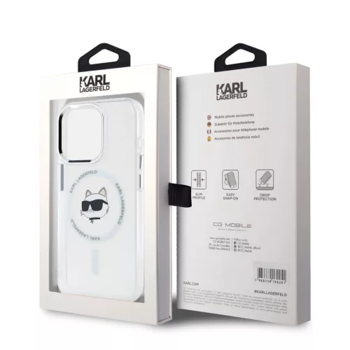  iPhone 15 Pro Átlátszó Karl Lagerfeld IML Choupette Head Metal Fra-3666339284206 6 kép