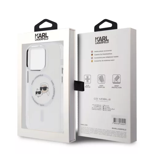Karl Lagerfeld IML K&CH Heads Metal Frame MagSafe tok iPhone 14 Pro Ma-3666339284312 6 kép