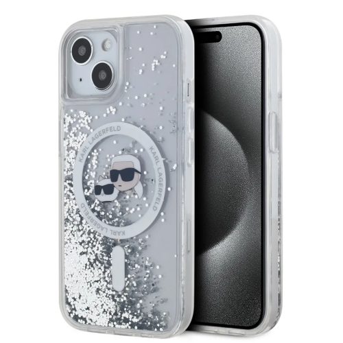 Karl Lagerfeld Liquid Glitter Karl és Choupette Heads MagSafe iPhone -3666339285449 1 kép