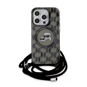  iPhone 15 Pro fekete Karl Lagerfeld IML Monogram Crossbody K&CH Heads-3666339286446 1 kép