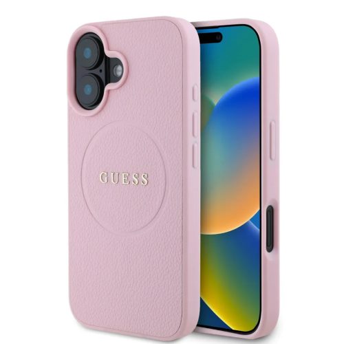 Guess PU Grained Classic Logo MagSafe tok az iPhone 16 Pink-3666339303952 1 kép