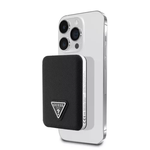 Guess PU Grained Triangle Logo MagSafe Powerbank 5000mAh Fekete-3666339310493 4 kép