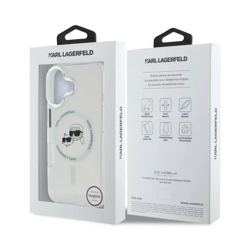  iPhone 16 Plus átlátszó Karl Lagerfeld IML K&CH Heads Metal Frame -3666339318130 6 kép