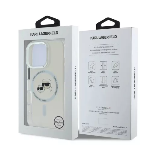  iPhone 16 Pro átlátszó Karl Lagerfeld IML K&CH Heads Metal Frame M-3666339318147 6 kép