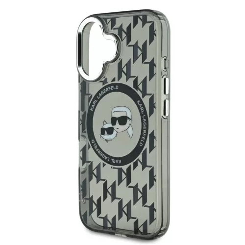  iPhone 16 Fekete Karl Lagerfeld IML Monogram K&CH Heads MagSafe tok-3666339318369 4 kép