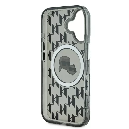  iPhone 16 Fekete Karl Lagerfeld IML Monogram K&CH Heads MagSafe tok-3666339318369 5 kép