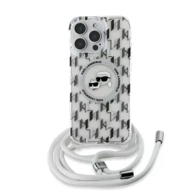   iPhone 16 Pro átlátszó Karl Lagerfeld IML Monogram Crossbody K&CH Heads MagSafe tok
