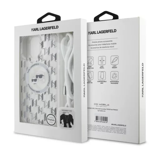  iPhone 16 Pro átlátszó Karl Lagerfeld IML Monogram Crossbody K&CH -3666339320508 5 kép
