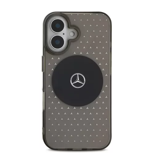 Mercedes PC/TPU Star Pattern MagSafe tok iPhone 16 Plus Fekete tok-3666339326333 2 kép