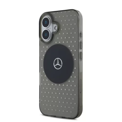 Mercedes PC/TPU Star Pattern MagSafe tok iPhone 16 Plus Fekete tok-3666339326333 3 kép