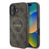 Guess PU Bőr 4G Színes Gyűrű MagSafe tok iPhone 16 Barnás-3666339327248 1 kép