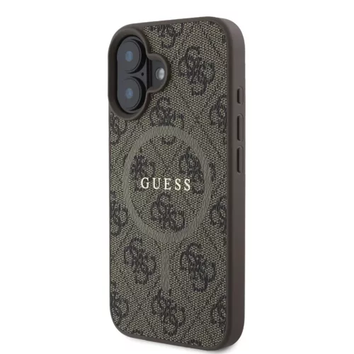  iPhone 16 Plus Barna Guess PU műbőr 4G színes gyűrű MagSafe tok-3666339327255 3 kép