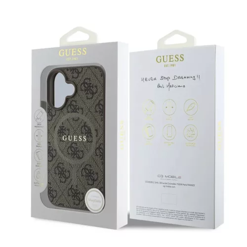  iPhone 16 Plus Barna Guess PU műbőr 4G színes gyűrű MagSafe tok-3666339327255 6 kép