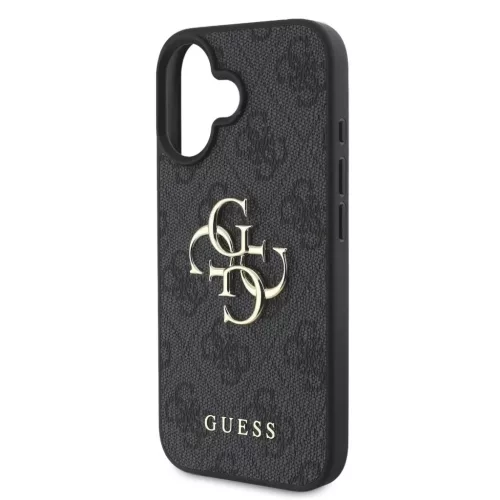  iPhone 16 Plus Szürke Guess PU 4G Fém Logós tok-3666339327538 4 kép