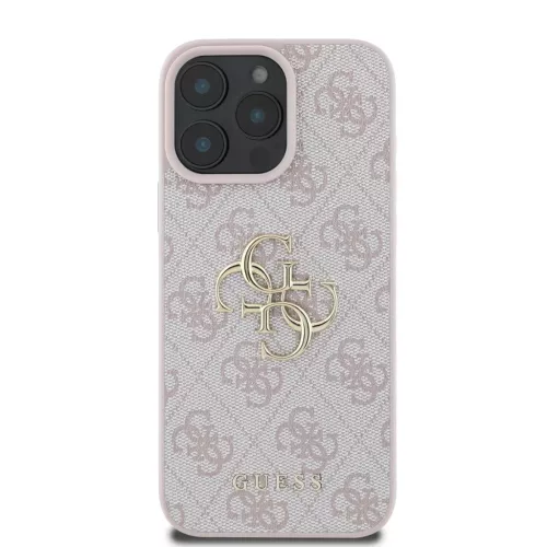  iPhone 16 Pro rózsaszín Guess PU 4G Metal Logo tok-3666339327668 2 kép