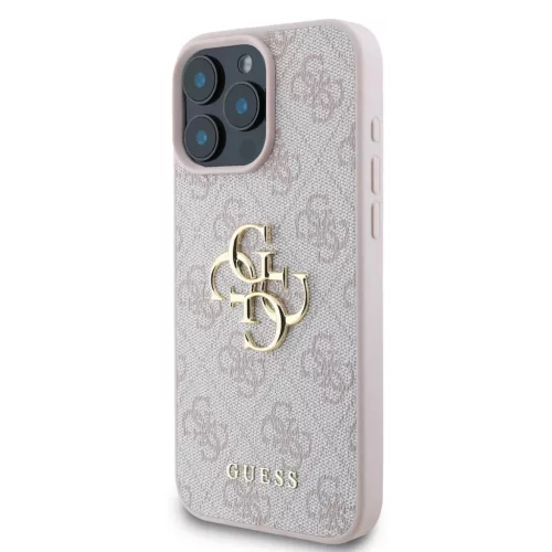  iPhone 16 Pro rózsaszín Guess PU 4G Metal Logo tok-3666339327668 3 kép