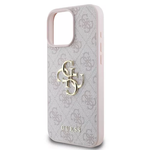  iPhone 16 Pro rózsaszín Guess PU 4G Metal Logo tok-3666339327668 4 kép