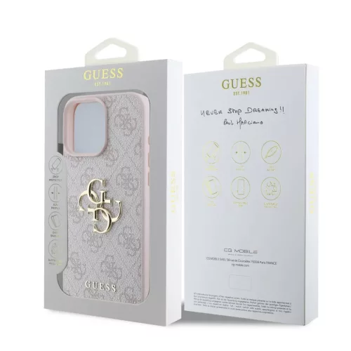 iPhone 16 Pro rózsaszín Guess PU 4G Metal Logo tok-3666339327668 6 kép