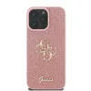  iPhone 16 Pro Max Pink Guess PU Fixed Glitter 4G Metal Logo tok-3666339328559 2 kép