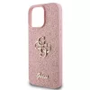  iPhone 16 Pro Max Pink Guess PU Fixed Glitter 4G Metal Logo tok-3666339328559 4 kép