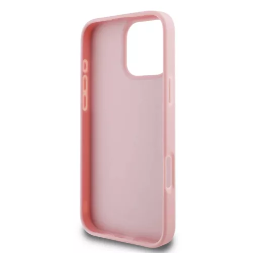  iPhone 16 Pro Max Pink Guess PU Fixed Glitter 4G Metal Logo tok-3666339328559 5 kép