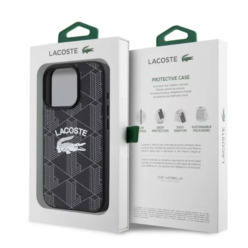  iPhone 16 Pro Fekete Lacoste Blend Monogram MagSafe tok-3666339330422 6 kép
