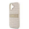 DKNY PU bőr, ismétlődő mintás, tónusos csíkos tok iPhone 16 Plu-3666339333393 4 kép