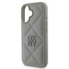 DKNY PU bőr steppelt logós tok iPhone 16 Plus szürke tok-3666339333553 4 kép
