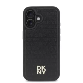  iPhone 16 Plus Fekete DKNY PU Bőr Ismétlődő Minta Stack Logo MagS-3666339333638 2 kép