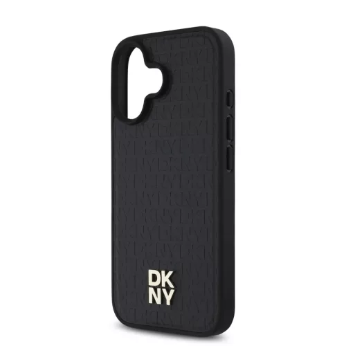  iPhone 16 Plus Fekete DKNY PU Bőr Ismétlődő Minta Stack Logo MagS-3666339333638 4 kép