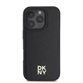  iPhone 16 Pro fekete DKNY PU bőr ismétlődő mintázatú logó MagS-3666339333645 2 kép