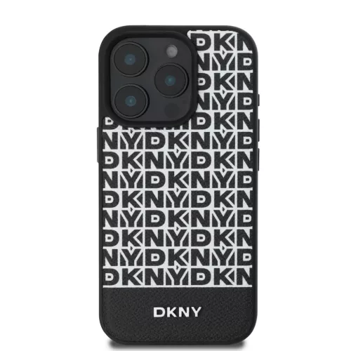  iPhone 16 Pro Max Fekete DKNY PU Bőr Ismétlődő Minta Alsó Csík -3666339333850 2 kép